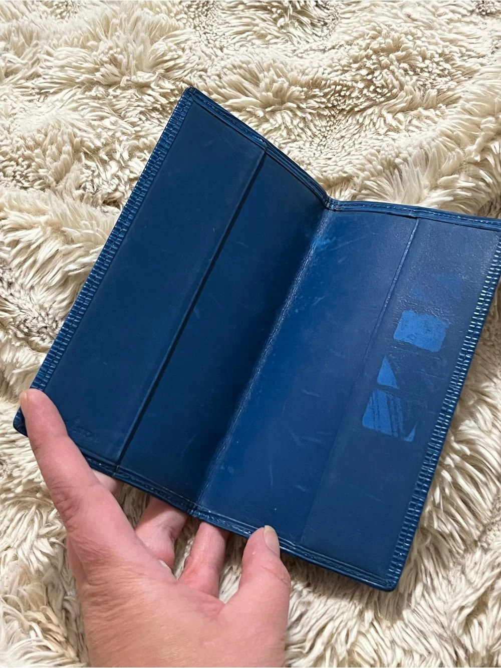 Louis Vuitton Blue Epi Leather Passport Holder checkbook